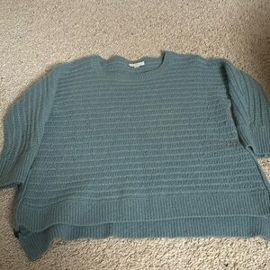 Garnet Hill Womens Sweater Small Lambswool Angora Rabbit Side Zippers Ribbed